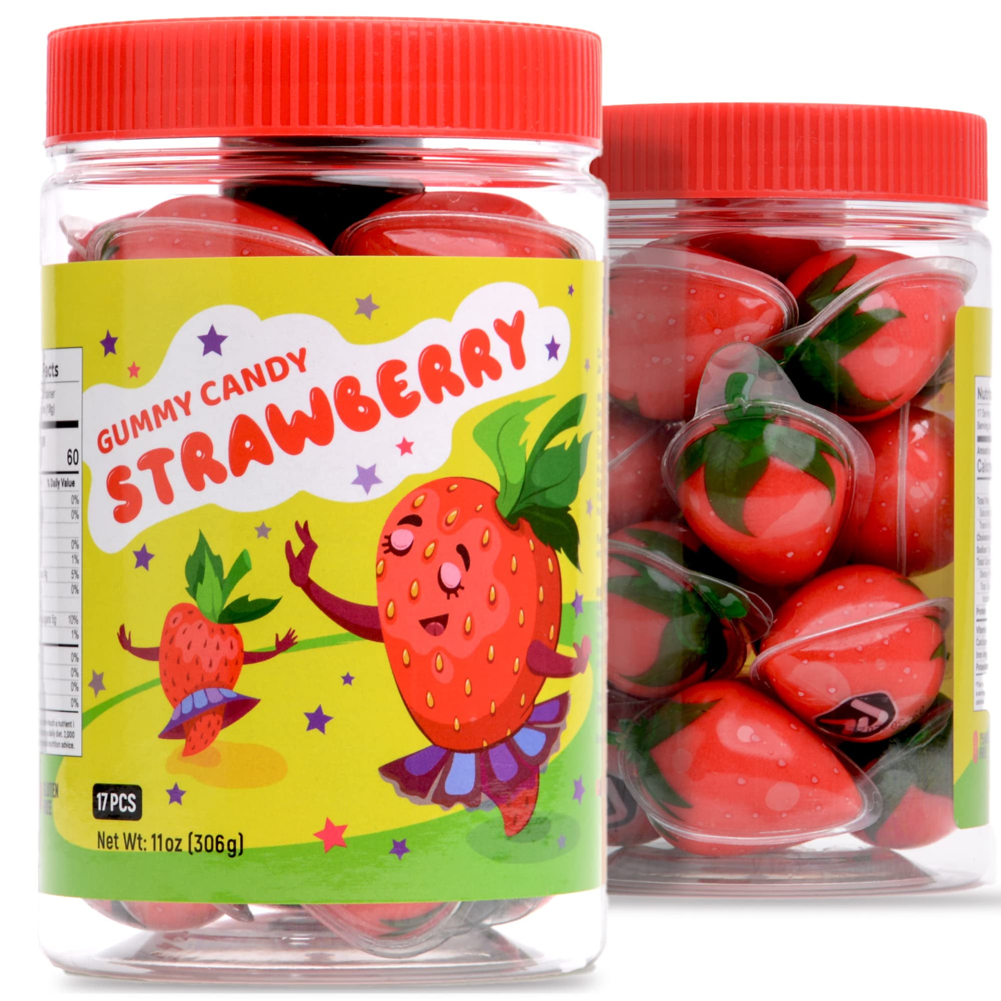 Gummy Candy 30 mm Large Jelly Filled Gummies Strawberry Candy Gummy