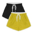 thumbnail image 1 of Timegard Gym Shorts Women 2pc Summer Workout Yoga Shorts Elastic Waist Drawstring Solid Color Shorts, 1 of 6
