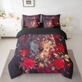 thumbnail image 3 of Feelyou Cartoon Wolf Teens Twin Bedding Sets 7-Piece, Romantic Jungle Animal Bedding Comforter Set, Red Anniversary Rose Reversible Sheet Sets, Ultra Soft Bedroom Decor, 3 of 9