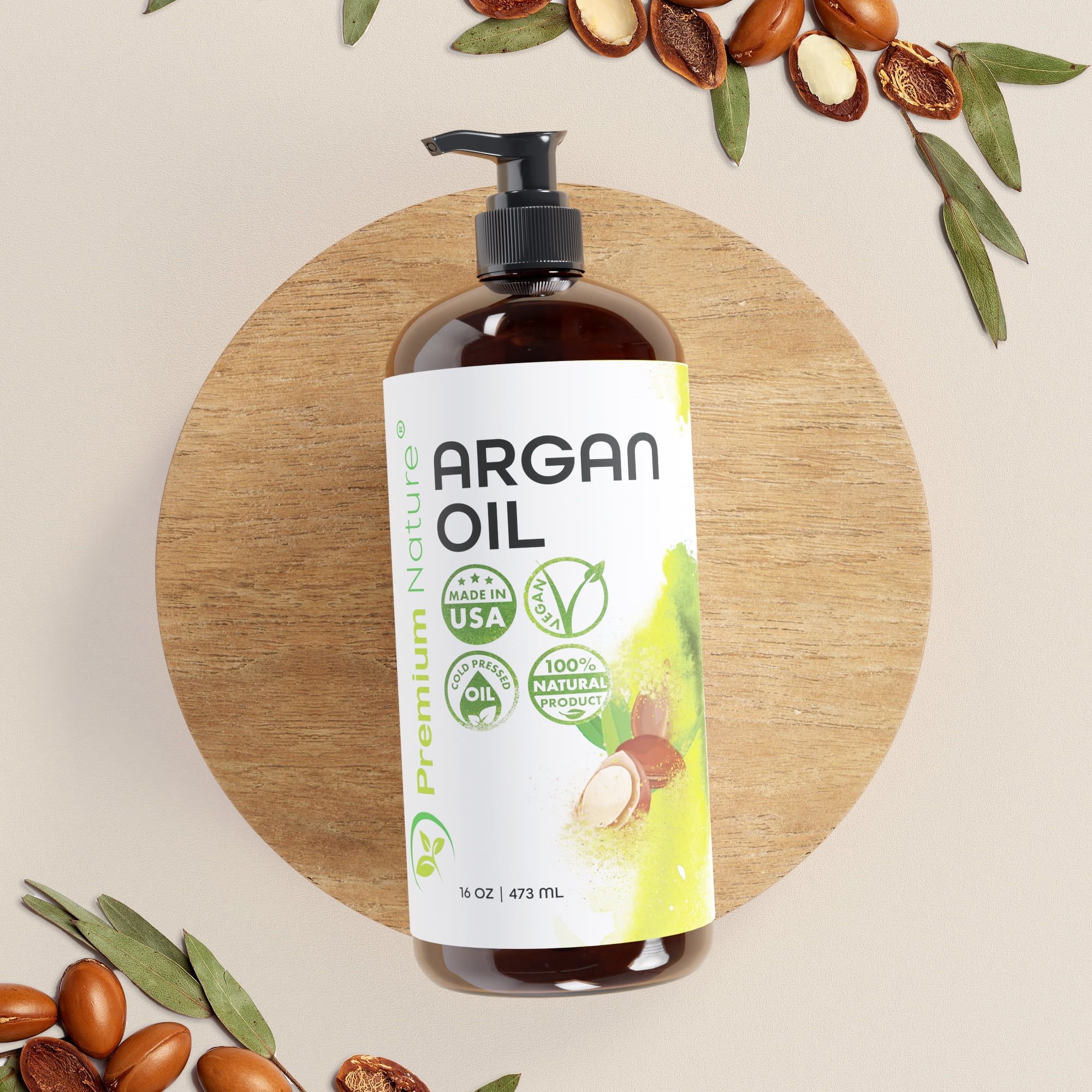 Argan Oil for Hair Oil for Dry Damaged Hair and Growth Argon Oil Serum For Hair Oil for Curly Frizzy Hair Argan Oil for Skin for Men Organic Argan Oil of Morocco Hair Oils 16 oz 100% Pure Cold Pressed