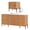 Mocha, variant on 2-Piece Reeded Bedroom Set, Modern Minimalist Nightstand and Dresser Set, Oak Wooden Chest With Hidden Handles For Bedroom, Living Room