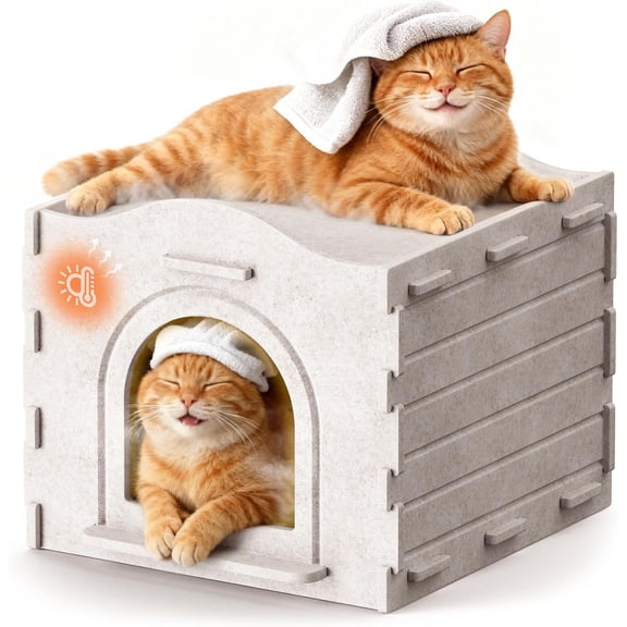 Indoor Cat Houses for Indoor Cats, Warm Insulated Covered Cat Cave for IndoorCats House