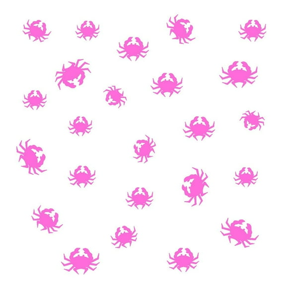 VWAQ Nautical Stickers Pack, Crab Wall Decor - Peel and Stick Decal, 24 Pack VWAQ (Pink)