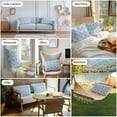 thumbnail image 4 of Outdoor Waterproof Throw Pillow Covers Set of 2 Blue Abstract Flower Decorative Pillowcases Lumbar Outdoor Pillows Cushion Case 20x12 Inch Abstract Medieval Mural Patio Pillows for Couch Sofa Bed, 4 of 9