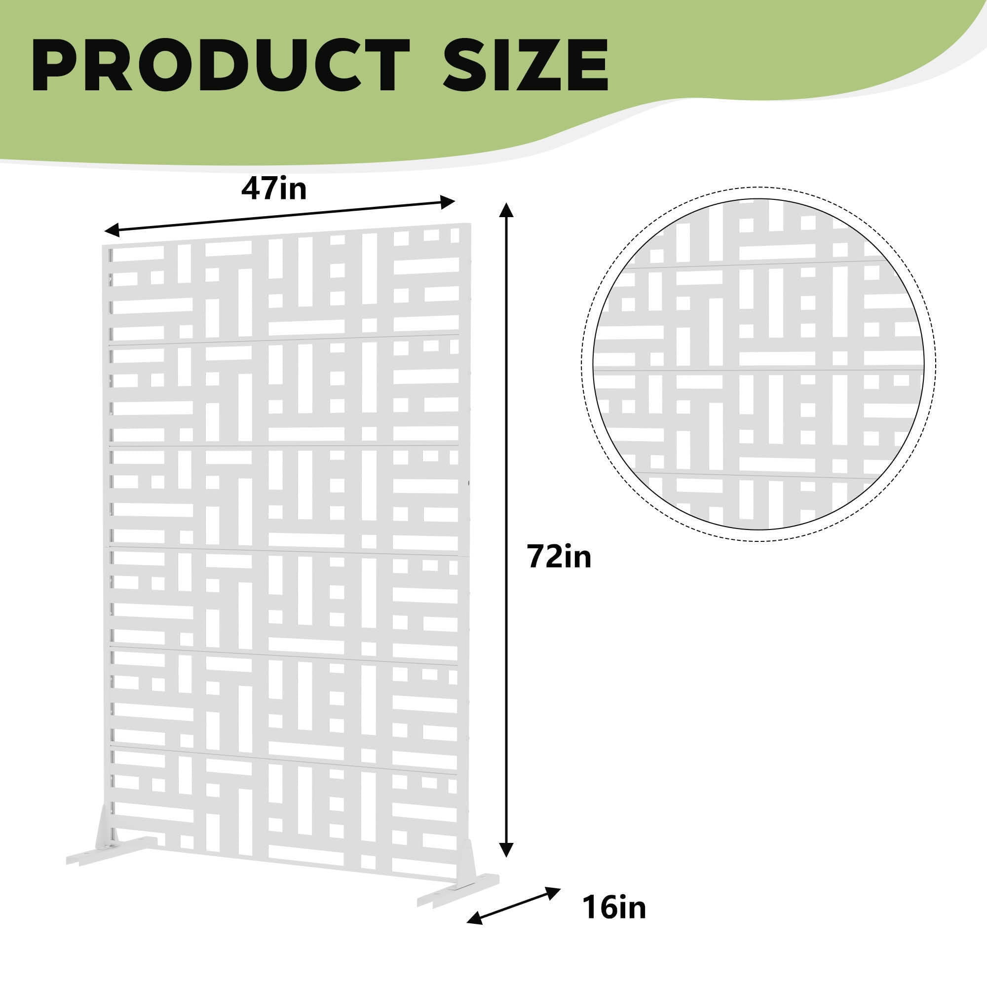 MAYEERTY 72x47 White Outdoor Natural Privacy Panel Screen, 6 Piece Set Natural Folding Divider for Backyard and Garden