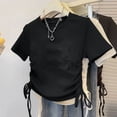 thumbnail image 2 of BXSRUTA Girls Short Sleeve Casual Tops Summer Breathurable Fashion Tee Shirts for Middle and Big Kids, 2 of 4