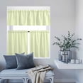 thumbnail image 6 of 3 Piece Kitchen Curtains and Valances Set Yellow White Stripe Cafe Curtains 24 Inch Length Modern Minimalist Geometric Striped Valance & Tier Curtain for Living Room Bedroom Window 54"x18"+27"x24"*2, 6 of 6