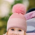 thumbnail image 6 of 0-4 Years Kids Beanie Age Warm Chunky Thick Stretchy Knit Slouch Beanie Skull Kids Hat with Pom, 6 of 8