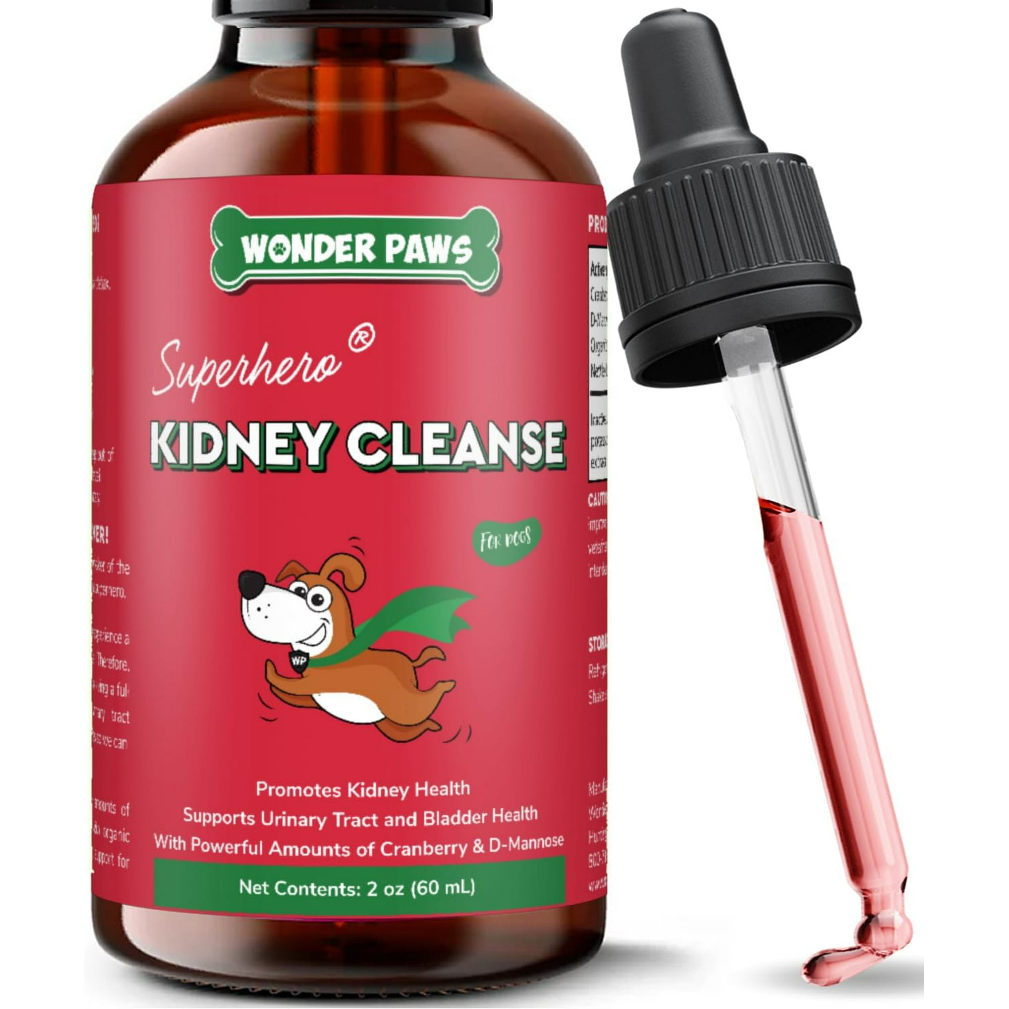 Kidney Support for Dogs-Cranberry for UTI, Bladder, Detox, Urinary & Kidney Health –2 oz (60ml)