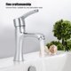 thumbnail image 3 of Grifo mezclador de agua de acero inoxidable, instalación giratoria, grifo para lavabo de cocina y baño, 3 of 5
