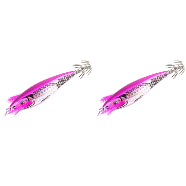 Señuelo Calamar Y Camarón Ojos 3D 7cm Con Anzuelos Cebo para Amantes La Pesca (rosa) Rojo