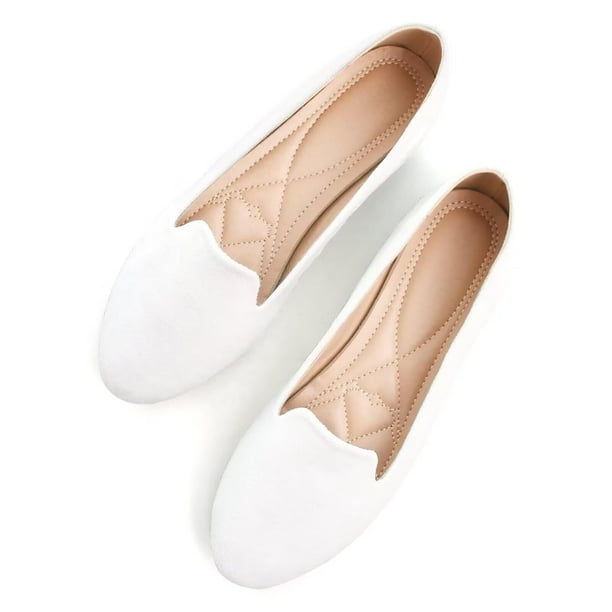 Zapatillas planas SAILING LU Ballet Flats para mujer, blancas, talla 7