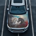 thumbnail image 2 of Uourmeti Stretchable Hood Covers for Cars for Trucks Pickup SUV, Dustproof Swimsuit Fabric Horse Pattern Design Car Hood Cover Protector, 2 of 8