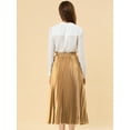 thumbnail image 5 of DARING DIVA Women's A-line High Waist Pleated Midi Skirt XL Gold, 5 of 7