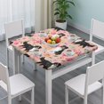 thumbnail image 3 of Bernese Mountain Dogs with Pioneer Flower Square Fitted Tablecloth with Elastic Edge,Square Table Cover,Washable Elastic Table Cover for Home Kitchen Party Decor 34"x34", 3 of 6