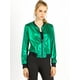 thumbnail image 2 of Disfraz De Halloween PaMujer, Brillante, Holográfico, Brillante, Metálico, Ligero, Brillante, ChaqueDe Bombardero Verde M, 2 of 6