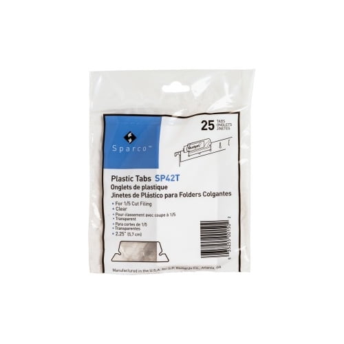 Business Source Plastic Clear Tabs 25 Tab(s)2.25' Tab Width - Clear Plastic Tab(s) - 25 / Pack