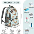 thumbnail image 4 of Beagle and Bone Blue Pattern Backpack for School, Cute School Bag with Adjustable Shoulder Straps and Padded Back, 16.9"x12.6"x5.9", 4 of 4