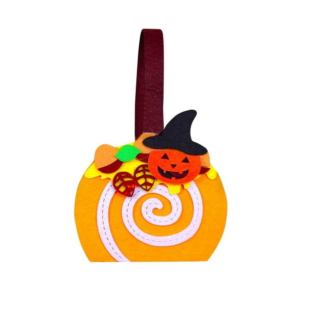 Halloween Decoración 2024 Bolsa de dulces de Halloween, bolsa de Cushaw de araña 3D, cubo de tela portátil, bolsa de dulces para niños(Buy 2 save 10%)