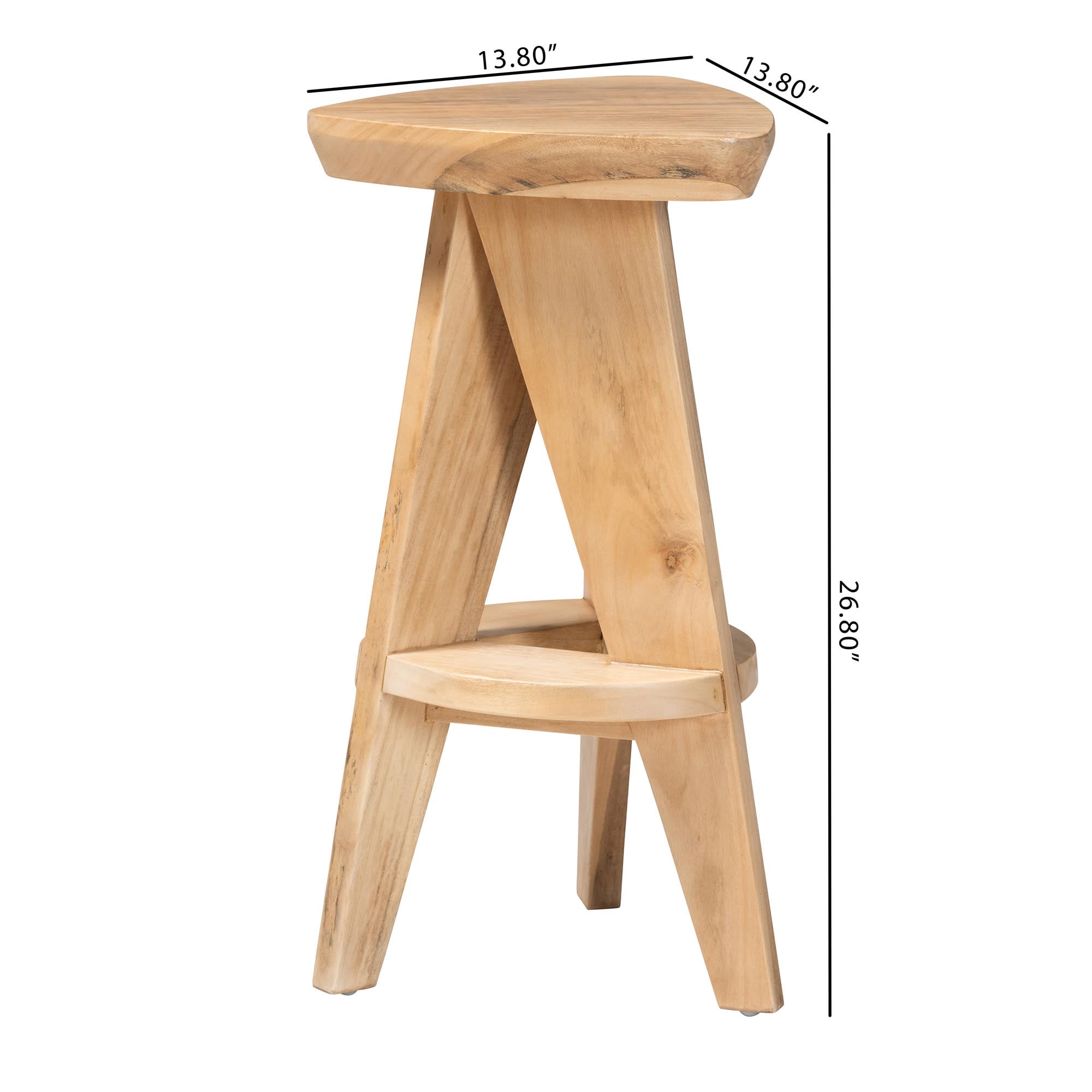 bali & pari Roy Japandi Counter Stool, Counter Height, Natural Brown