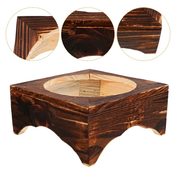 FOMIYES Wooden Pot Stand Non Slip Kitchen Stone Pot Holder Casserole Rack for Home and Restaurant (Inner Circle Diameter)