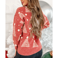 thumbnail image 4 of Women Christmas Sweater Vintage Long Sleeve Crew Neck Knitted Pullover Sweater Winter Jumper Tops, 4 of 5