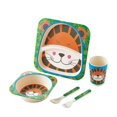 thumbnail image 2 of Five-piece Bamboo Fiber Children's Tableware Animals Pattern Kid Sets, 2 of 5