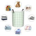 thumbnail image 5 of Large Laundry Basket with Handles - Light green white Checkered Kids Baby Dirty Clothes Laundry Hamper for Bedroom Aesthetic, 5 of 5