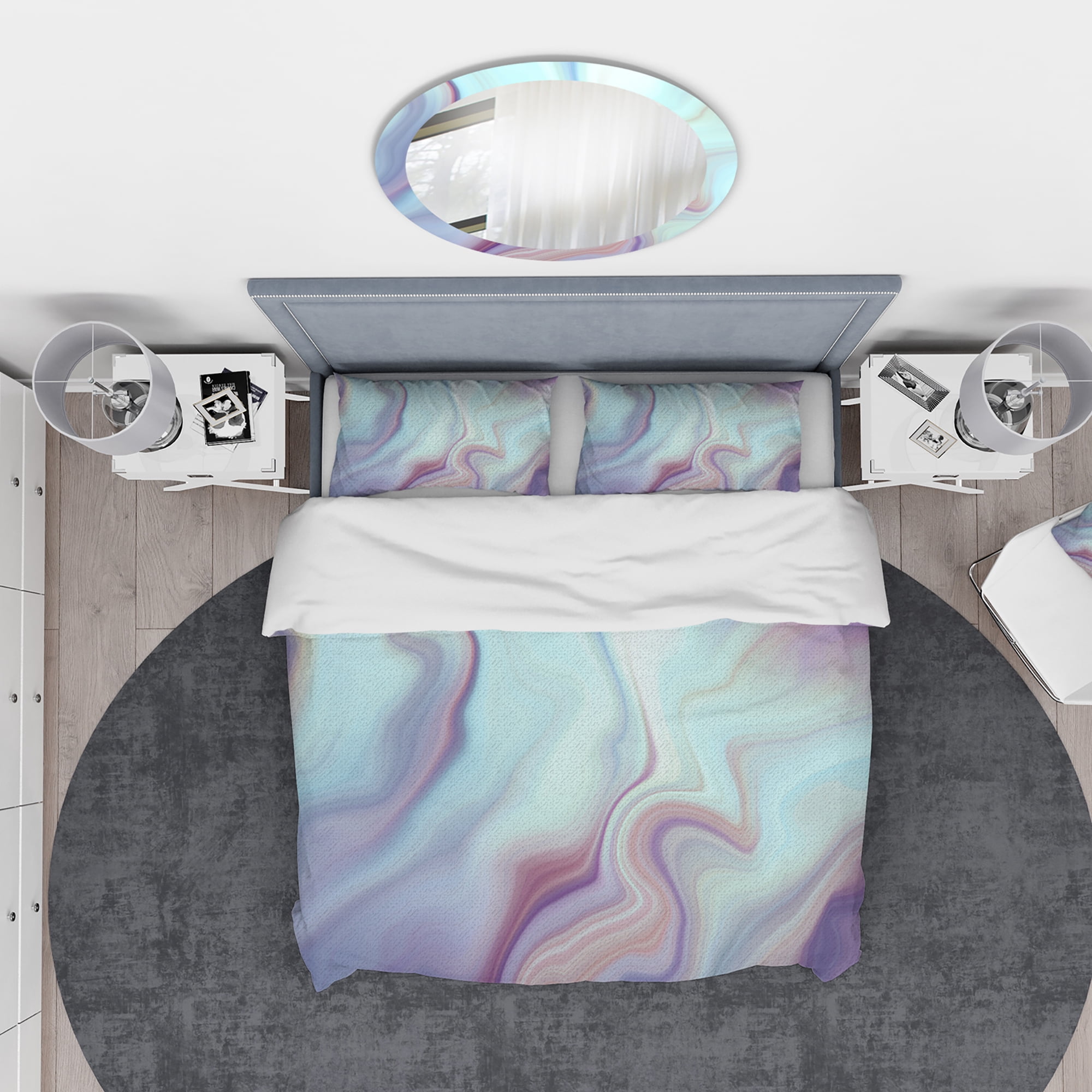 Designart 'Marbled Liquid Agate Colours' Modern & Contemporary Duvet Cover Set