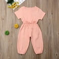 thumbnail image 2 of Qiylii Infant Baby Solid Color Romper Short Sleeve Elastic Waist Loose Jumpsuit, 2 of 7