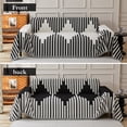 thumbnail image 5 of MDHAND Chenille Sofa Cover, Cat Scratch Resistant Sofa Slipcover, Jacquard Throw for Sofa, All-Season Couch Protector, Wave Edge (180"x 340", Black), 5 of 8