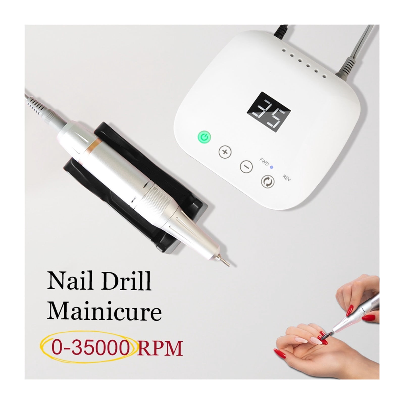35000RPM Nail Drill Machine For Manicure, Electric Nail File With Touch Screen, Nail Sander Acrylic Milling Cutters, Nail Tools