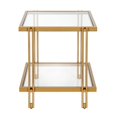 thumbnail image 2 of Henn&Hart 20" Brass Metal/Glass Side Table, 2 of 9