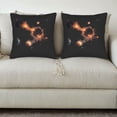 thumbnail image 3 of Set of 2 Square Throw Pillow Covers 18x18in - Cosmic Design Bright Orange Glow Perfect for Couch Bed or Car Decor, 3 of 8