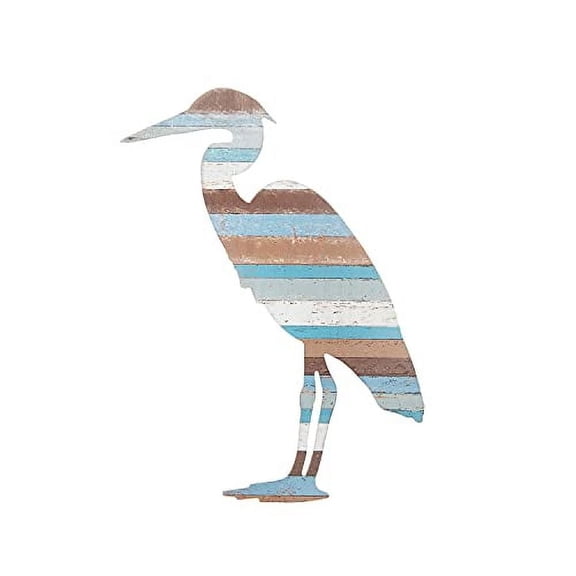 Beachcombers Heron Bird Wall Art, 15-inch Height, Multicolor (B24977 )