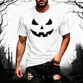 thumbnail image 2 of Bibifish Mens T Shirts Short Sleeve Crew Neck Hidden Pumpkin Face Print Tees Minimal Halloween Basic Casual Tops, 2 of 4