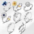 thumbnail image 1 of Piezas Anillos Giratorios de Ansiedad Anillos de Ansiedad Fidget Anillos Ajustables Anillos de Estado de Ánimo, 1 of 5