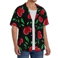 thumbnail image 4 of Xecao offers the Cherry for Men's Casual Short-sleeved Shirt, a button-up collared shirt with a pocket, perfect for beach vacations and yacht travel in the 3X-Large size., 4 of 7