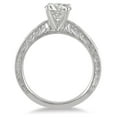thumbnail image 2 of SZUL Women's AGS Certified 1 Carat Diamond Solitaire Engraved Ring in 14K White Gold (J-K Color, I2-I3 Clarity), 2 of 5