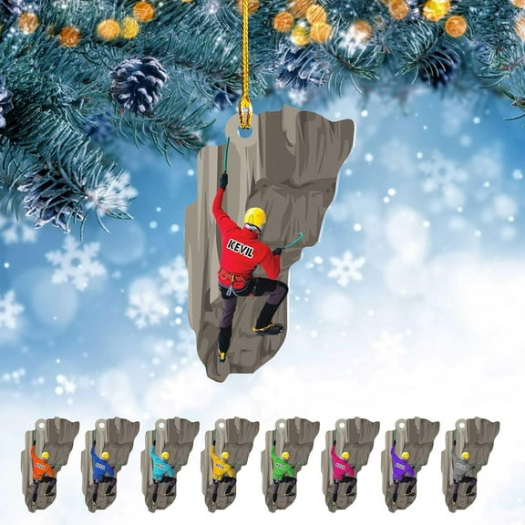 Personalized Rock Climber Christmas Ornament, Rock Climbing Christmas Ornaments, Rock Climbing Ornament Gifts for Rock Climber, Rock Climbing Gifts for Men Women, Gifts for Climbers (ON577) - 3465