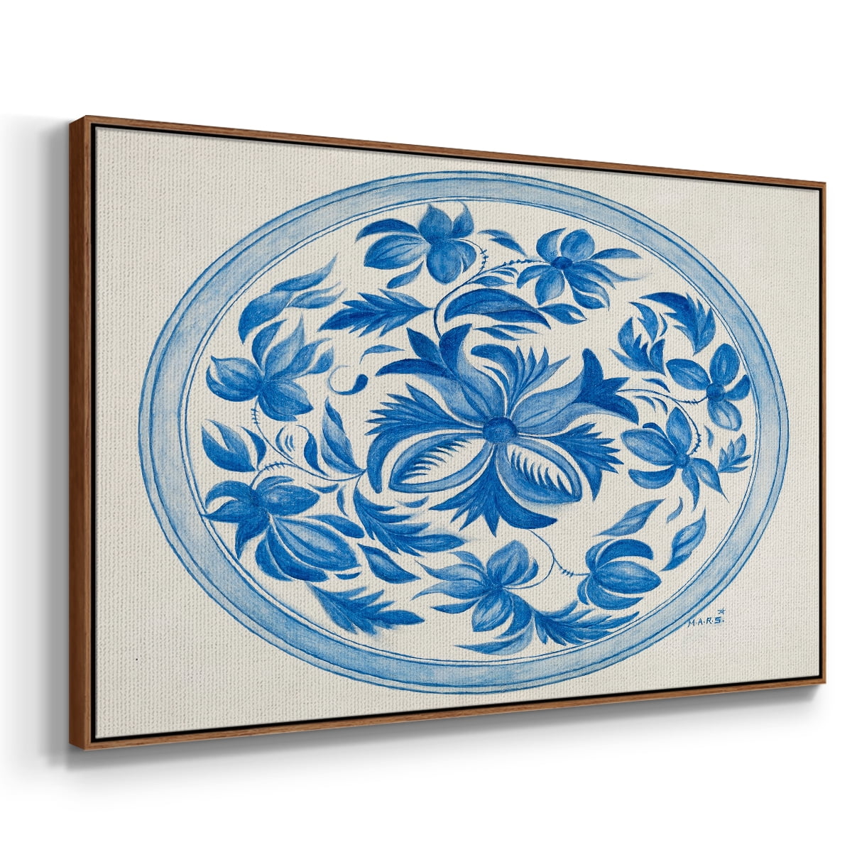 Vintage Landscape-CXXIII By Wexford Home Framed in Walnut Wood Gallery Wrapped Canvas 27 in. x 41 in.