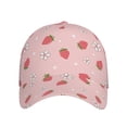 thumbnail image 2 of Daiia Floral Strawberr print Baseball Cap Men Women Golf Dad Hat Adjustable Original Classic Low Profile Hat Unconstructed Plain Cap, 2 of 9