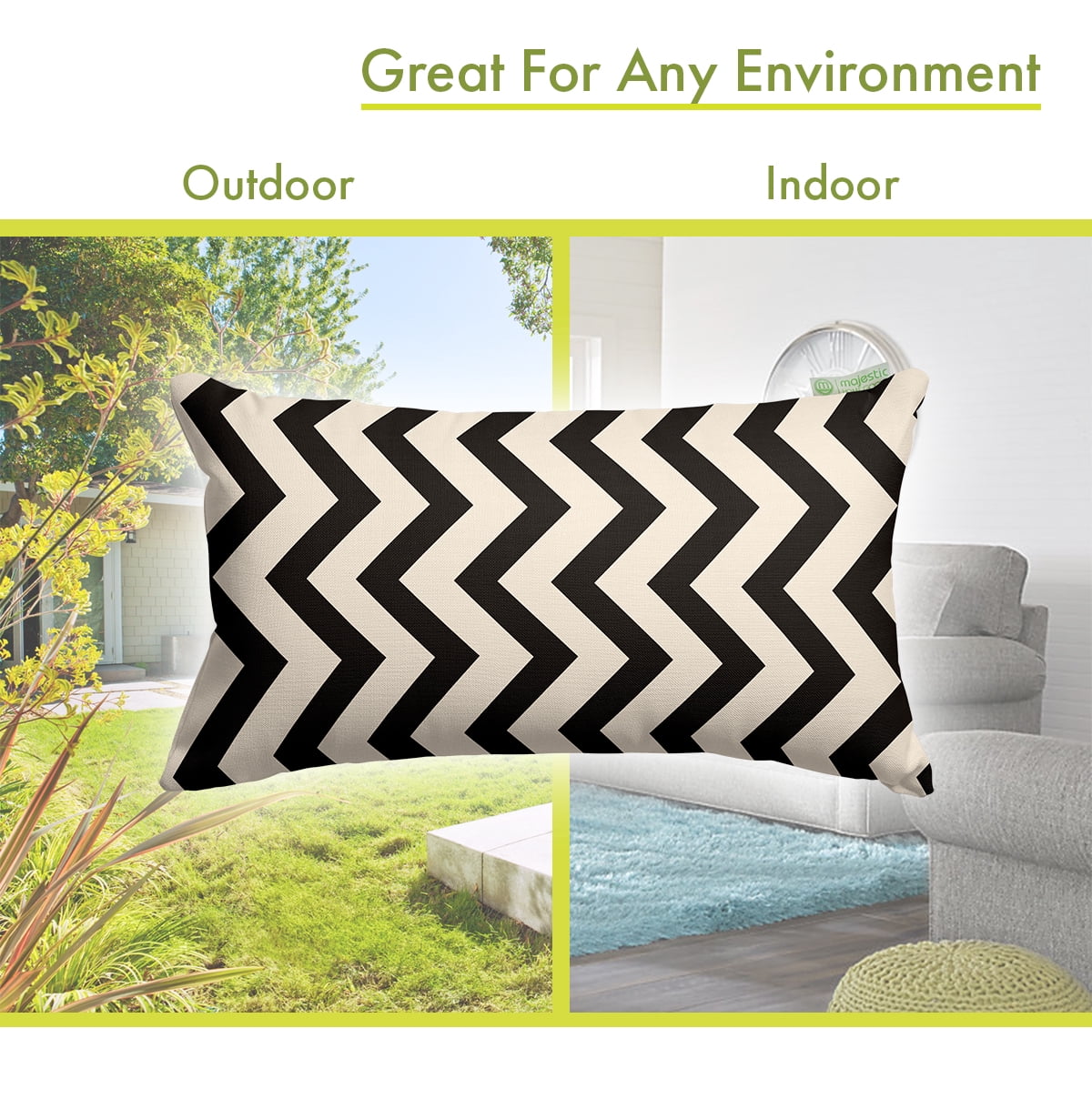 Majestic Home Goods Chevron Indoor Outdoor Small Decorative Throw Pillow