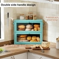 thumbnail image 4 of Corner Bread Box for Kitchen Countertop, Large Double Layer Bread Storage Container for Homemade Bread, Black Bread Holder for Kitchen Counter, Under Cabinet Organizer (Blue, Medium), 4 of 14