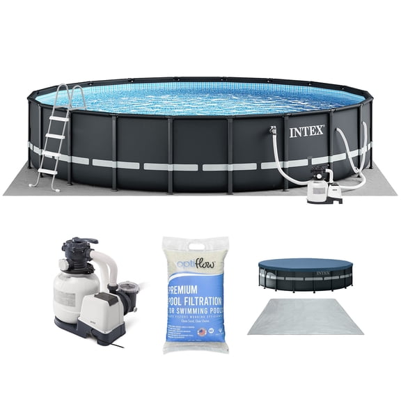 INTEX 20ft x 48in Ultra XTR Above Ground Swimming Pool & Optiflow 50lb Pool Filter Sand