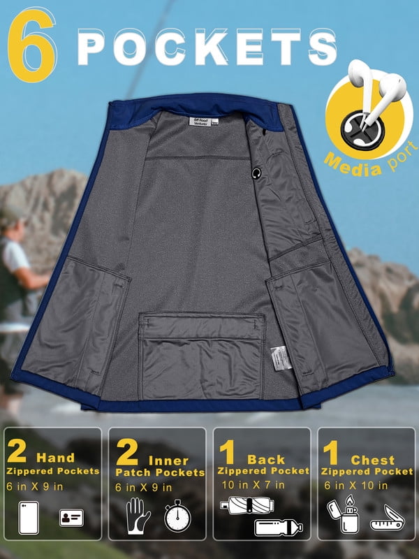 Off Road Ventures Mens Golf Vest Lightweight Waterproof Sleeveless Softshell Running Vest for Outerwear Fishing
