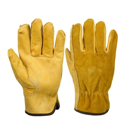 

Azhf New Arrivals 1Pair Leather Gloves Working Protection Gloves Security Garden Labor Gloves Wear Safety Tools