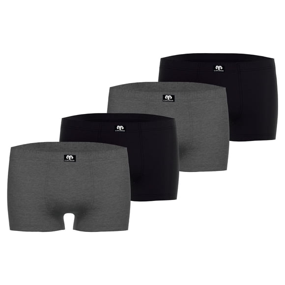 CECEBA Calzoncillos bóxer para hombre, pack de 4 - Convex, ropa interior, logotipo, unicolor Negro/Gris 5XL (XXXXX-Large)