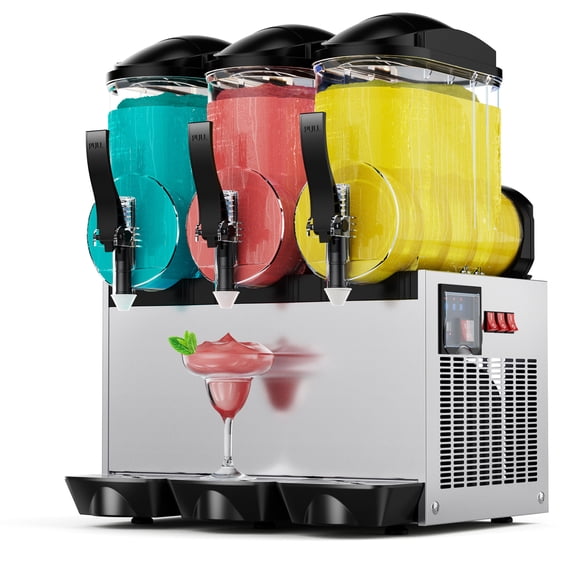 Joreek Commercial Slushy Machine 15Lx3 Triple Tank Margarita Machine, Stainless Steel Margarita Smoothie Slushie Frozen Drink Machine for Party Restaurants Cafe Bars