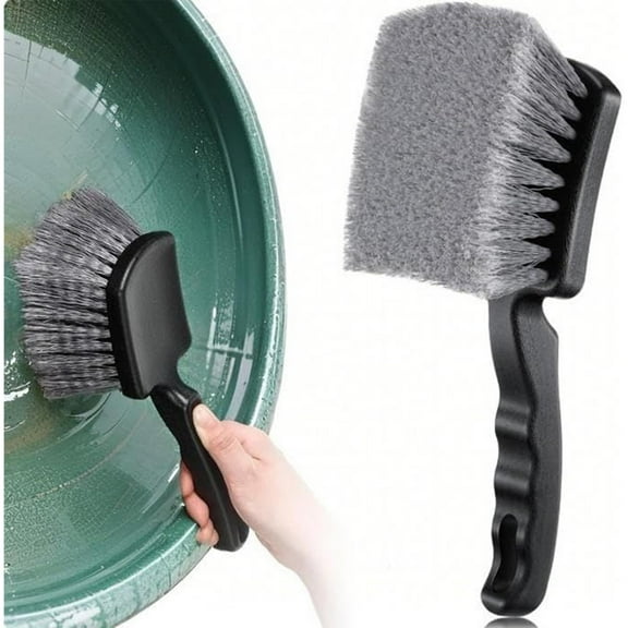 Brush for Bird Baths, Bird Bath Cleaner with Ergonomic Handle and Hard Bristle for Bird Feeder Bath Accessories Fountain Outdoor Cleaning(Gray)